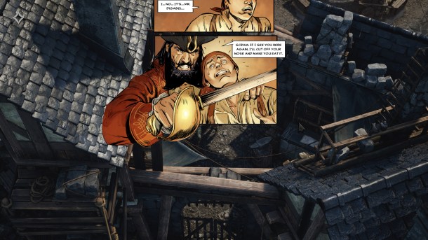 Flint - Treasure of Oblivion | Comic Book panel cutscene